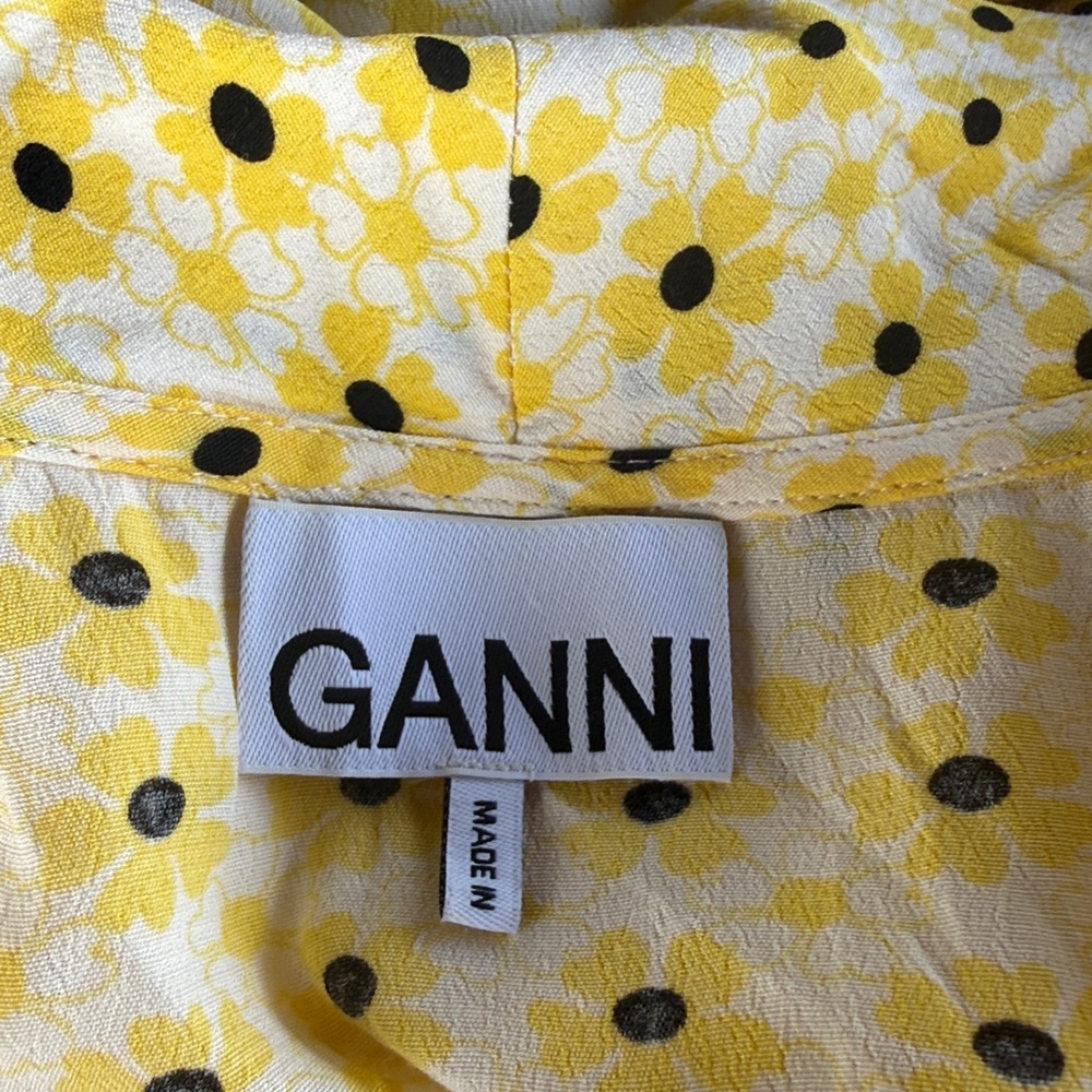 Ganni Floral Short Sleeve Wrap Dress - Picture 9 of 11